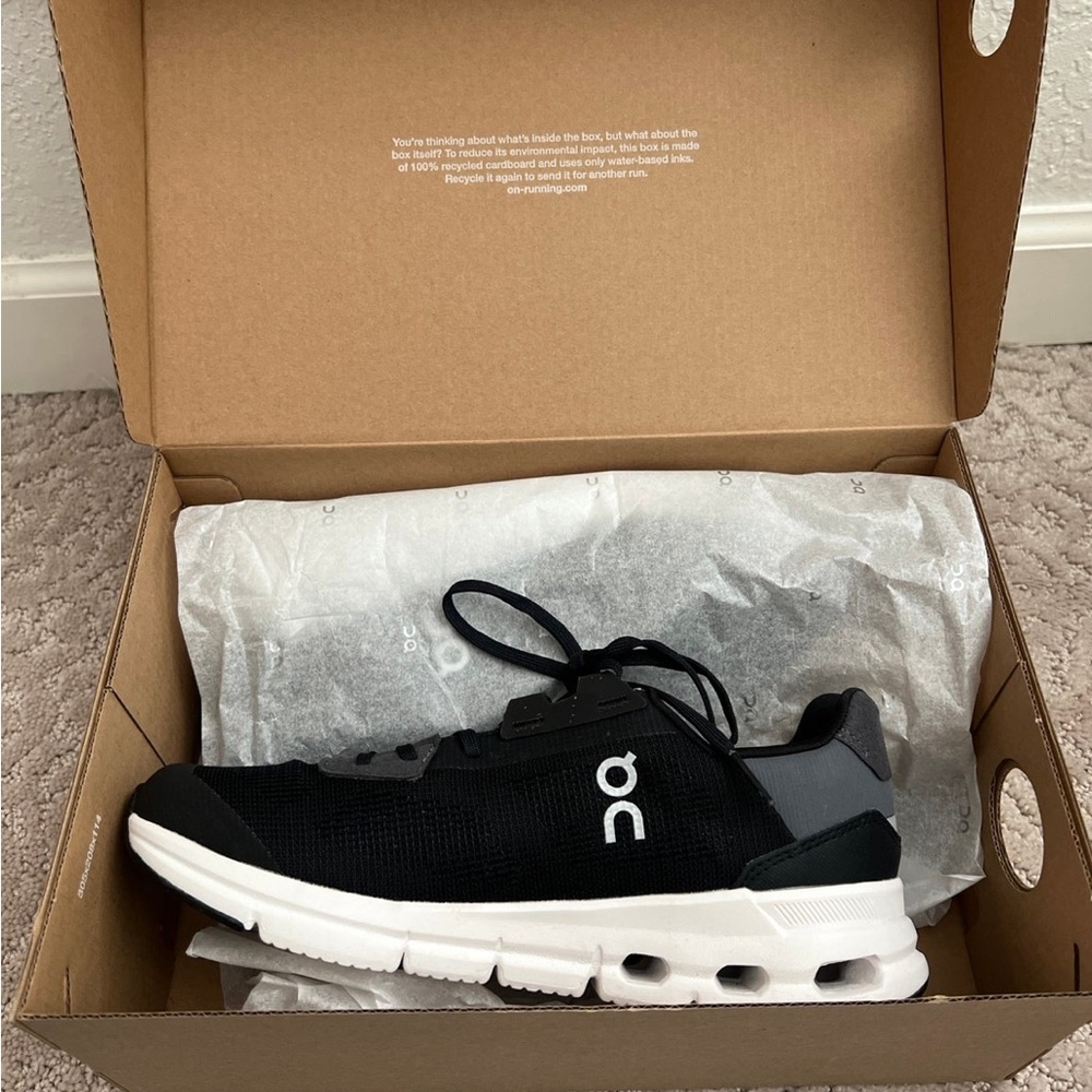 On Cloudrift black white shoes